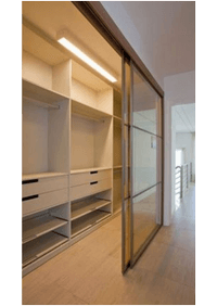 Линейная гардеробная комната с дверями купе Ижевск