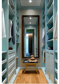 Параллельная гардеробная комната с большим зеркалом Ижевск